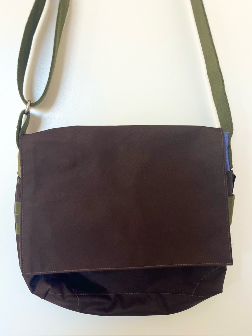 Jack Gomme Paris Crossbody Messenger Travel Bag Purse Brown Green